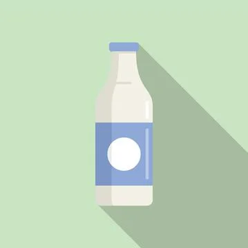 Milk bottle probiotic icon flat vector. Gut bacteria 스톡 일러스트