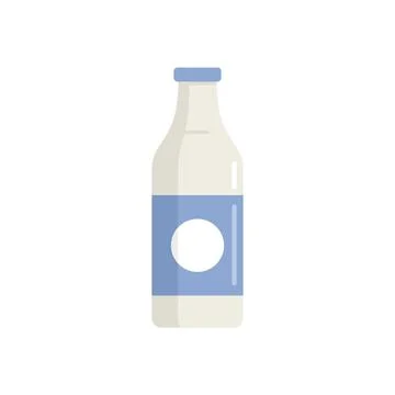 Milk bottle probiotic icon flat vector. Gut bacteria Illustrazione stock