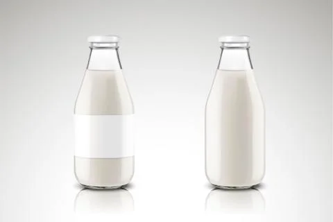 Milk bottle set Stock Illustration
