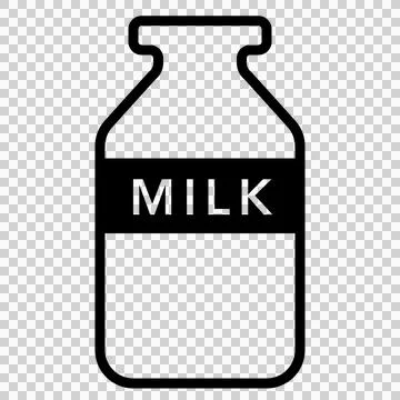 Milk bottle simple icon (black) Stock Illustration