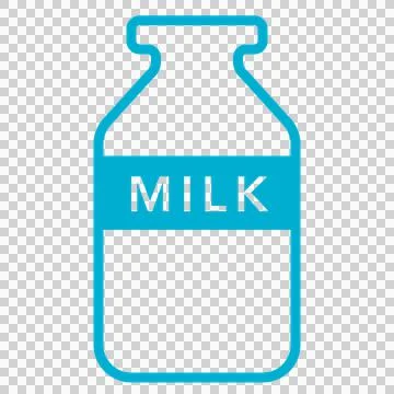 Milk bottle simple icon (light blue) Stock Illustration
