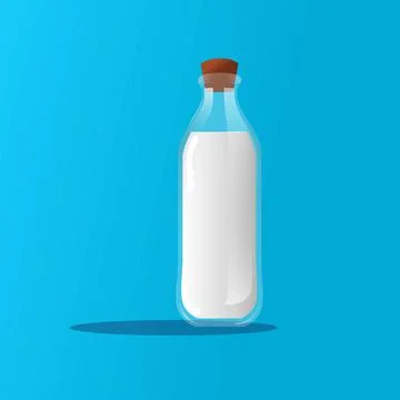 Milk into bottle vector AD259 Stock Illustration