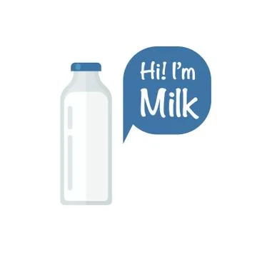 Milk bottle vector illustration isolated on white background Stock Illustration