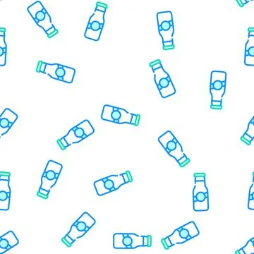 Milk bottle vector seamless pattern flat イラスト素材