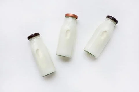 Milk bottle on white background. Stock Photos