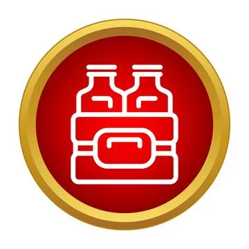 Milk bottles in box delivery icon Stock Illustration
