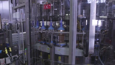 Milk Bottles on Conveyor Video stock 93797499