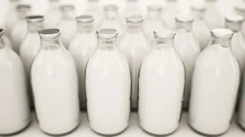 Milk bottles. Stock Footage 21635037
