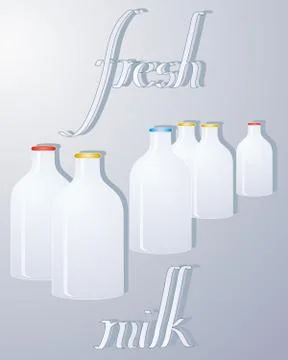 Milk bottles Illustrazione stock