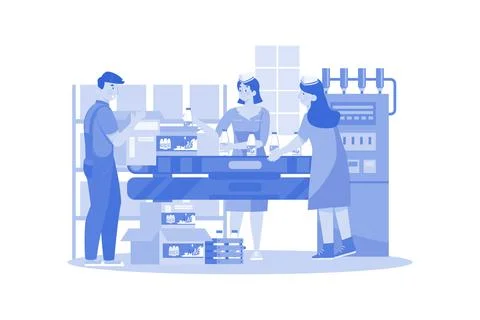 Milk Bottles Packaging Illustration concept on white background Stock Illustration