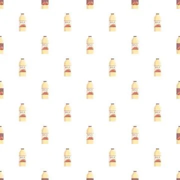 Milk bottles pattern background representing dairy beverage packaging イラスト素材