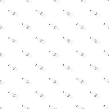 Milk bottles repeating pattern on white background Illustrazione stock