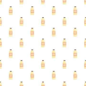 Milk bottles repeating seamless pattern design Illustrazione stock