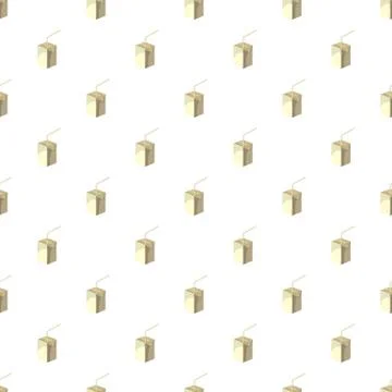 Milk box with drinking straw pattern Stock Illustration