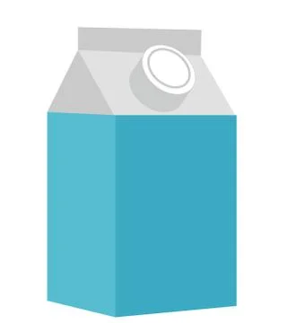 Milk in a box icon flat style. Isolated on white background. Vector illustr.. Stock Illustration