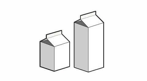 Milk Box Icon Set. Stock Illustration