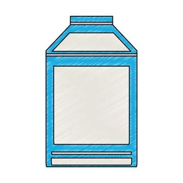 Milk box isolated scribble Stock Illustration