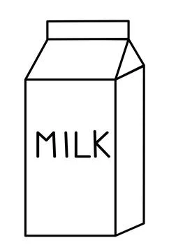Milk Box isolated on a white background. Carton packaging. Dairy product Stock Illustration
