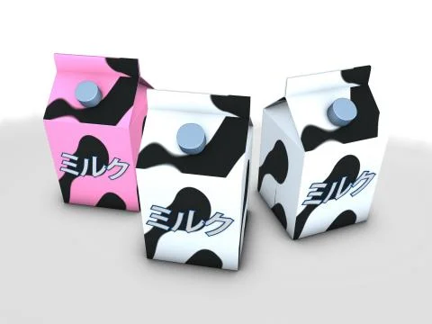 Milk box jp Stock Illustration