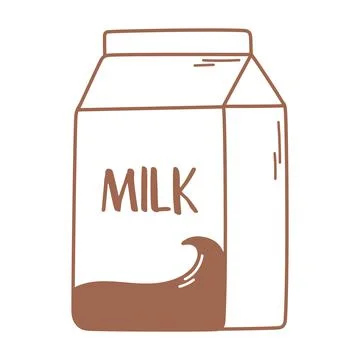 Milk box liter container icon in brown line Stock Illustration
