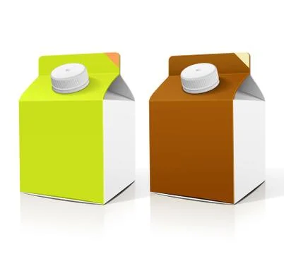 Milk box packaging design isolated collections Stock Illustration