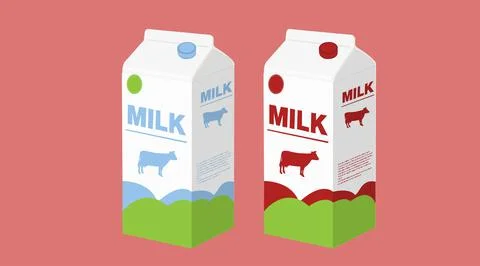 Milk Box Set Illustrazione stock