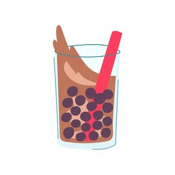 Milk bubble tea cartoon vector illustration 스톡 일러스트