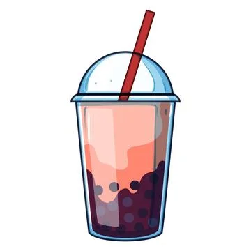 Milk bubble tea cartoon vector illustration Illustrazione stock