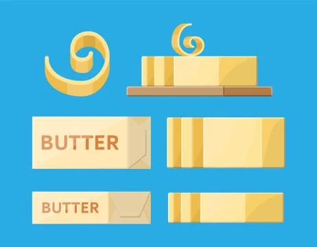 Milk butter in package. Stock Illustration