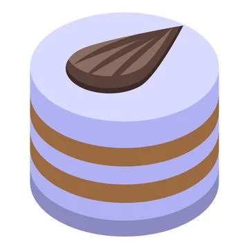 Milk cake icon isometric vector. Chocolate festival Stock Illustration