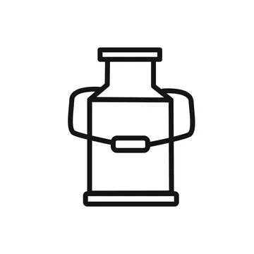 Milk can container icon linear vector graphics sign Stock Illustration