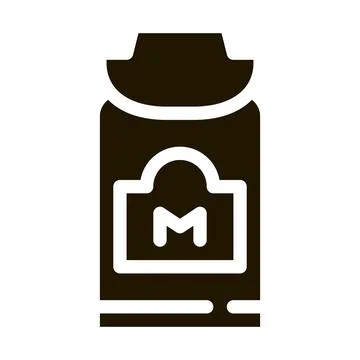Milk can with handle icon Vector Glyph Illustration Illustration