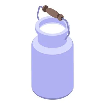 Milk can icon, isometric style Stock Illustration