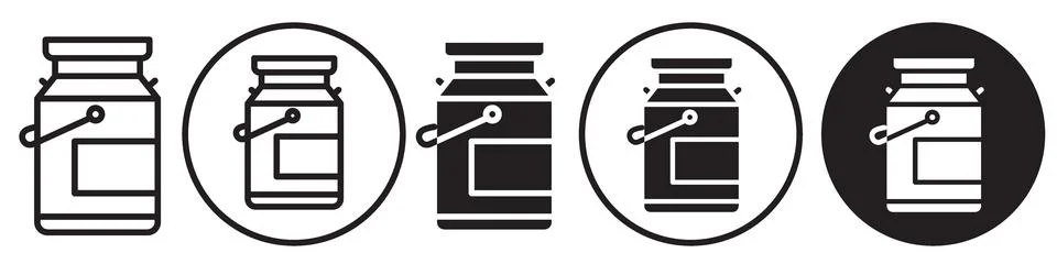 Milk Can Icon vector set collection for web Stock Illustration