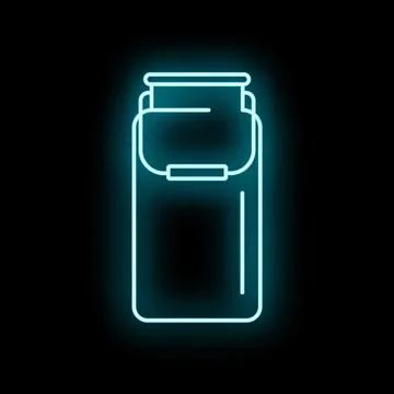 Milk can neon glowing light icon Stock Illustration