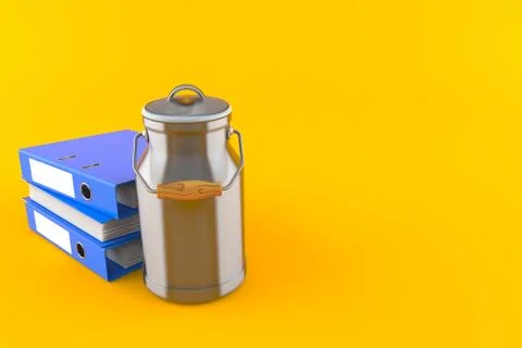 Milk can with ring binders Stock Illustration