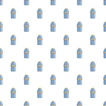 Milk cans creating seamless dairy farm pattern background Stock Illustration