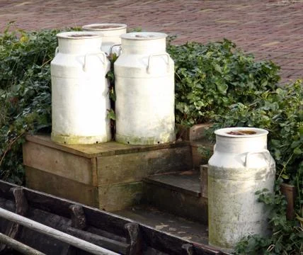 Milk cans Stock Photos