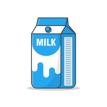Milk Carton Boxes Vector Icon Illustration. Paper Box Design For Drink Milk.. イラスト素材