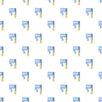 Milk carton dairy pattern creating a seamless background Stock Illustration