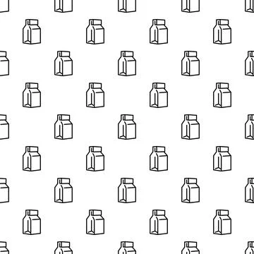 Milk carton packaging seamless pattern vector background Illustrazione stock