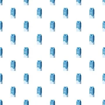 Milk carton seamless pattern creating a dairy background Stock Illustration