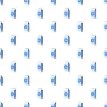 Milk cartons creating seamless pattern for healthy dairy beverage Stock Illustration