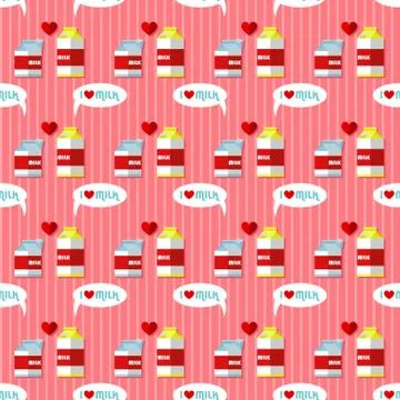 Milk cartons seamless pattern Stock Illustration