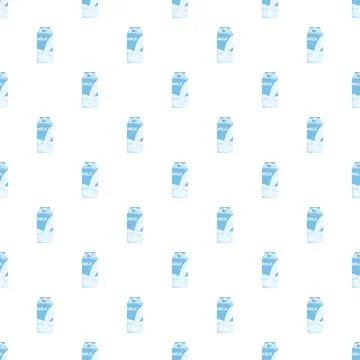 Milk cartons vector seamless pattern on white background 스톡 일러스트