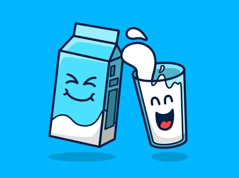 Milk cartoon illustrations Stock Illustration