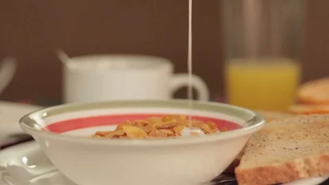 Milk with cereals 스톡 동영상 78650871