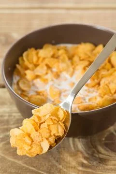 Milk with cereals Stock Photos