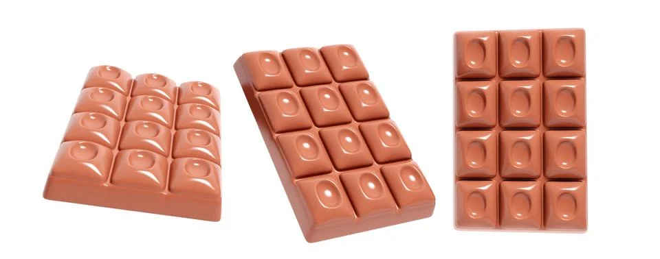 Milk Chocolate Bar 3d render illustration icon Stock Illustration