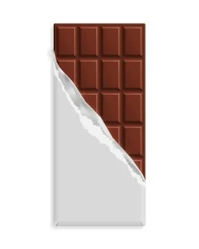 Milk chocolate bar in a blank wrapper Stock Illustration